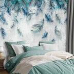 Sapphire Leaf Texture Wall Mural
