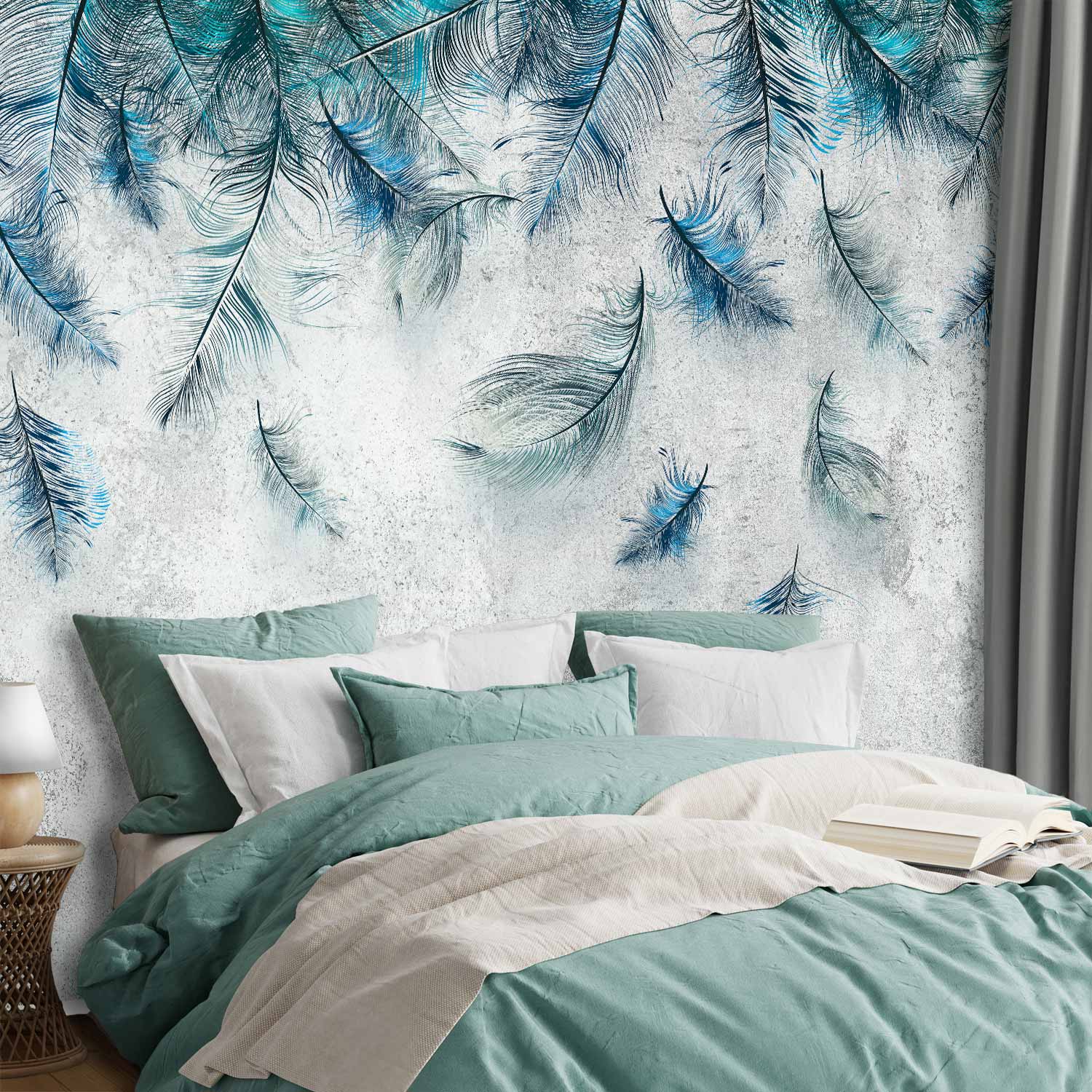 Sapphire Leaf Texture Wall Mural