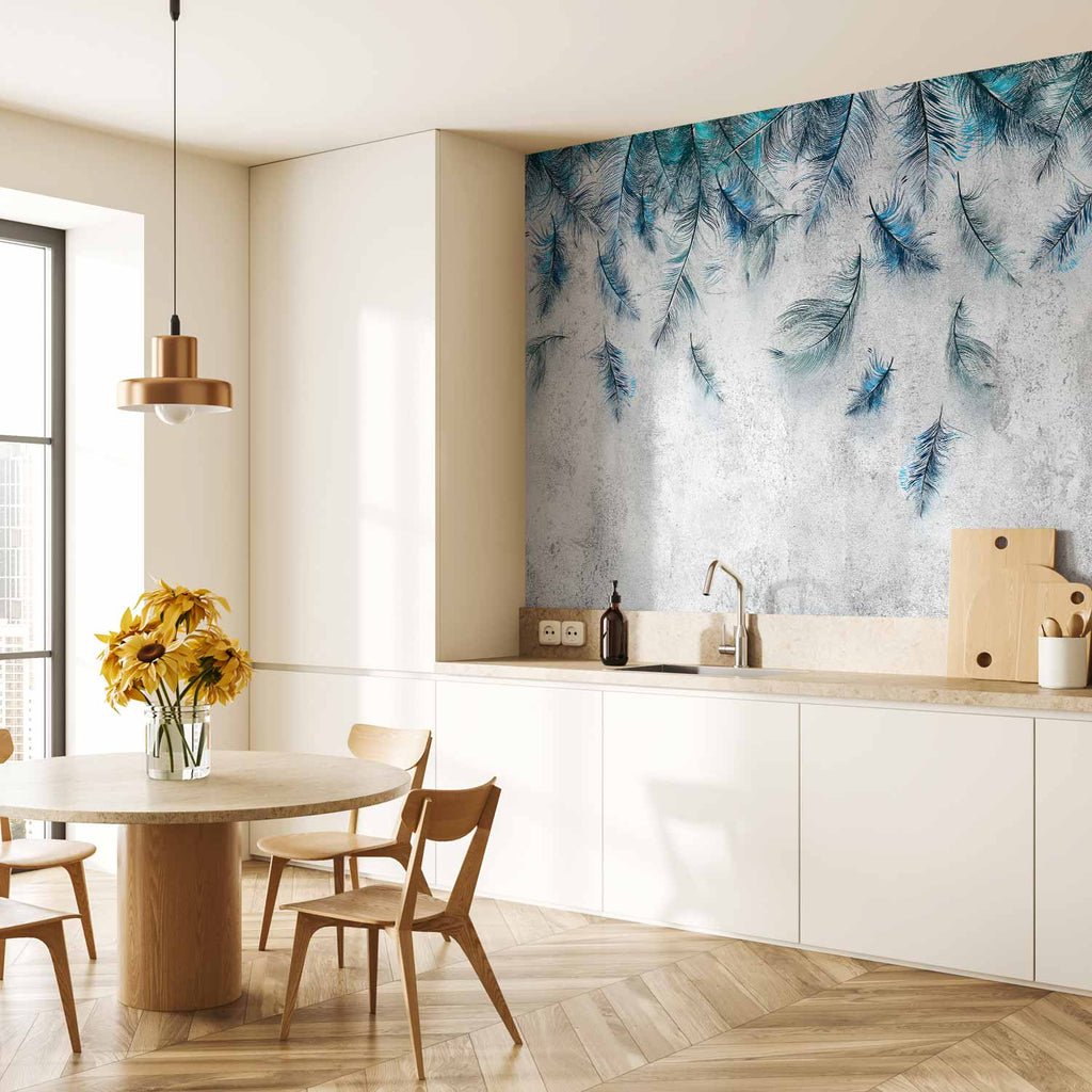 Sapphire Leaf Texture Wall Mural