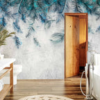 Sapphire Leaf Texture Wall Mural