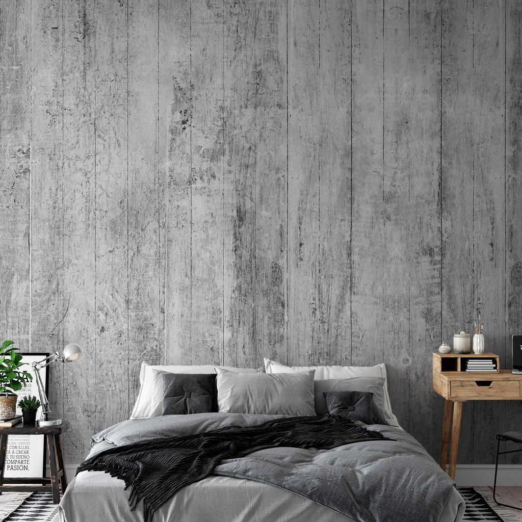Wall Mural Rustic Textures - Black & White (400x280)