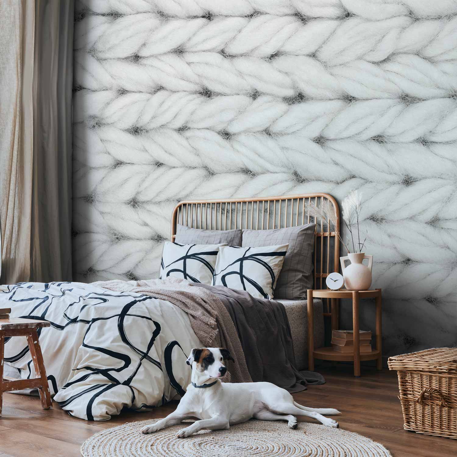 Real Wool Texture Pattern Wall Mural