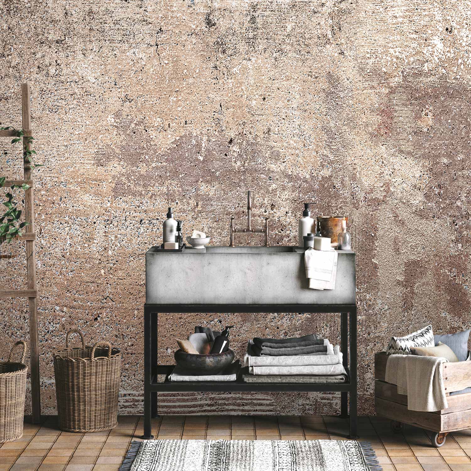 Typographic Texture Lost Story Wall Mural