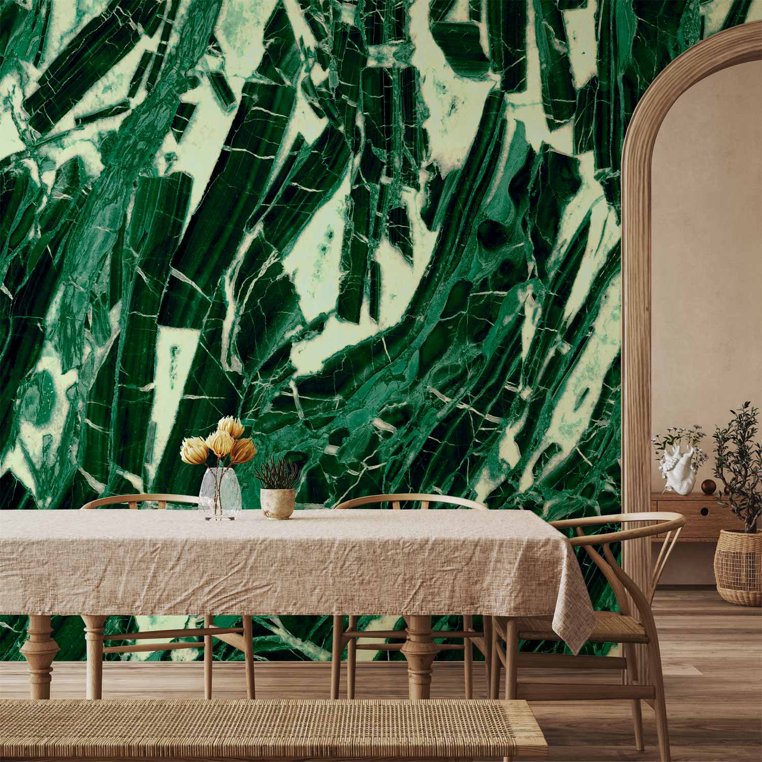Emerald Marble Texture Abstract Wall Mural