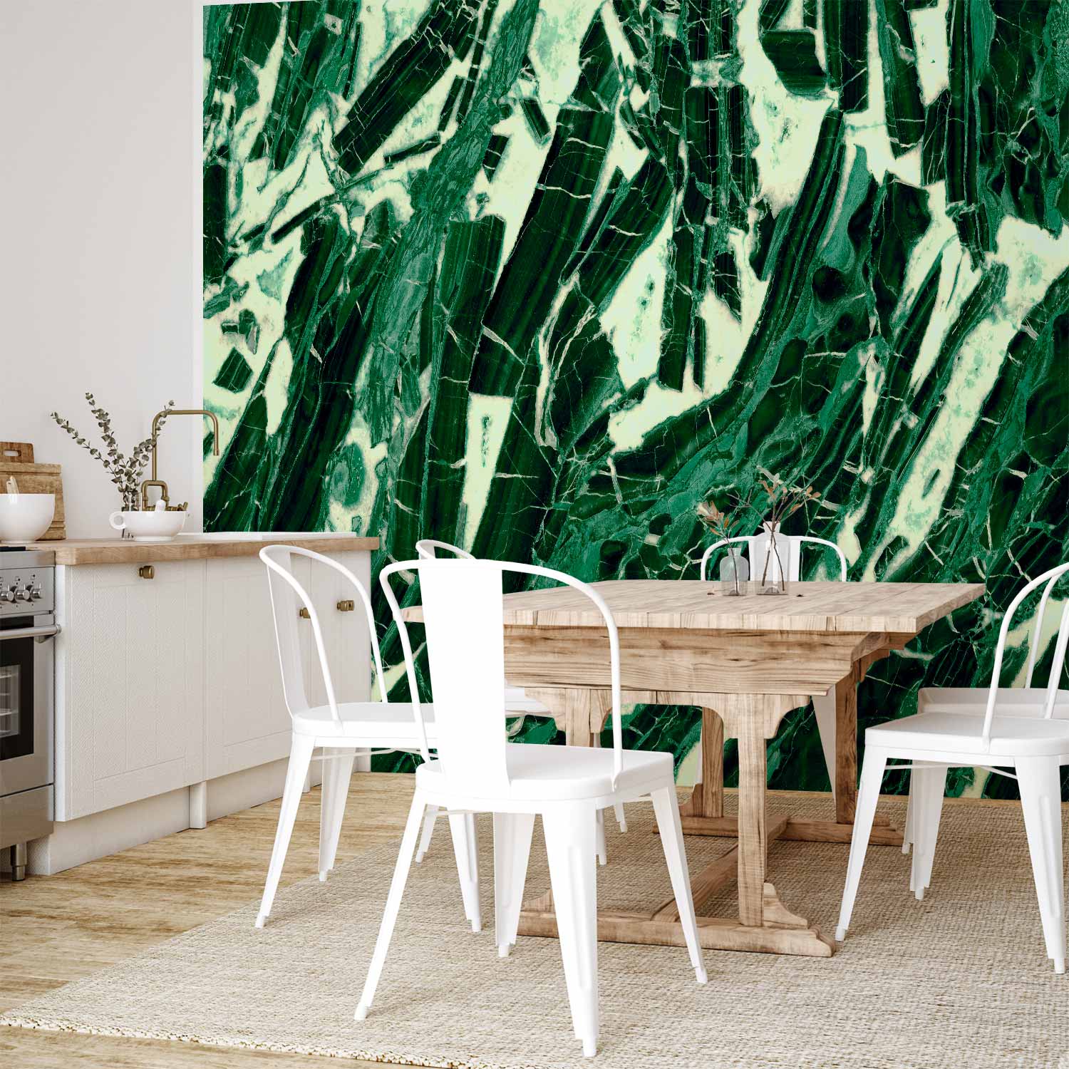 Emerald Marble Texture Abstract Wall Mural
