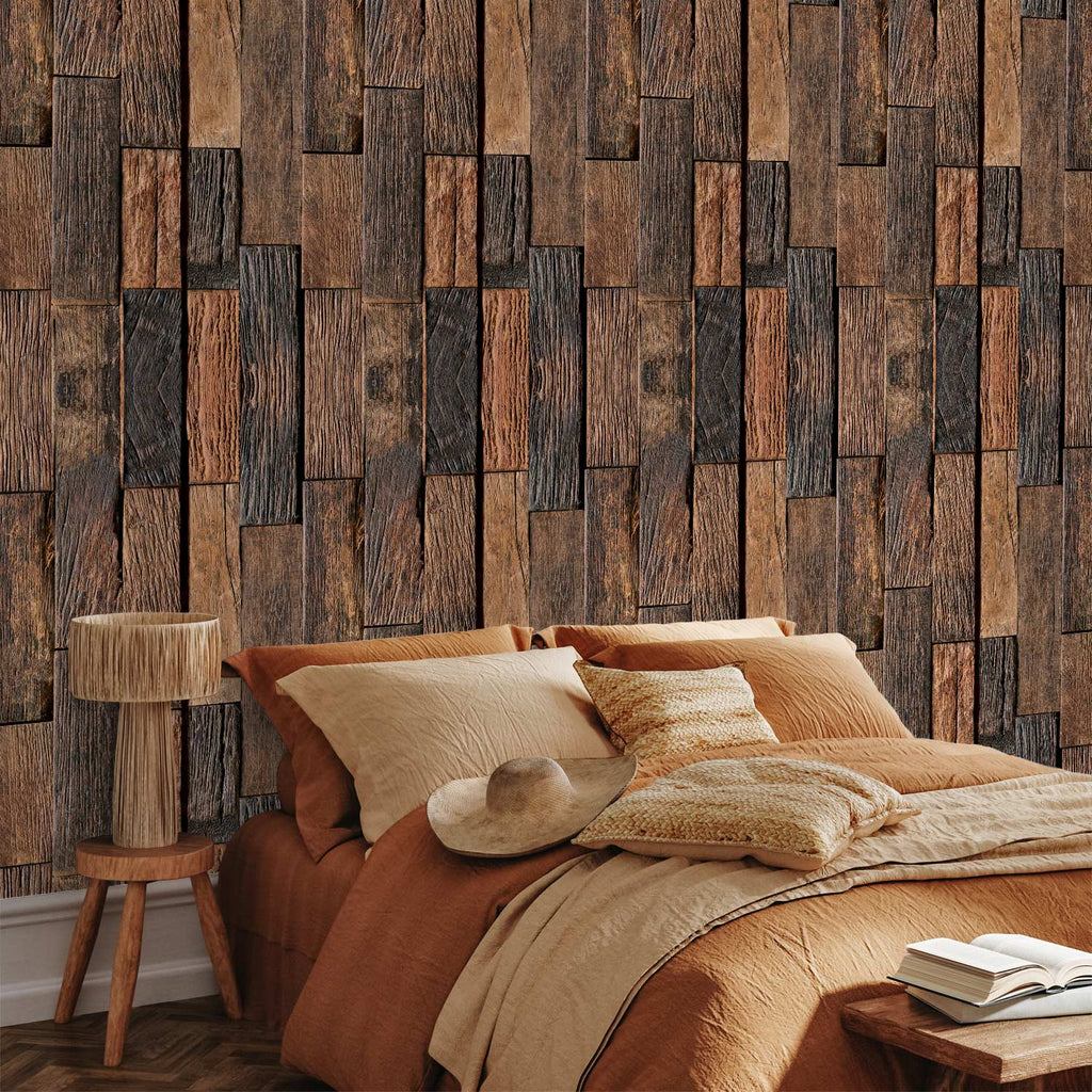 Colonial Wood Boards Rustic Wallpaper