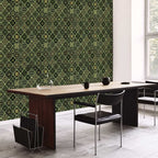 Olive Mosaic Abstract Pattern Wallpaper