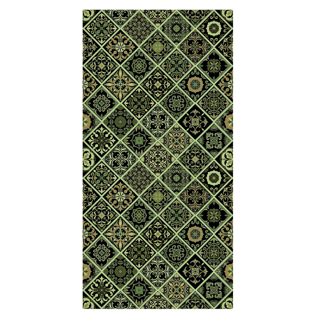 Olive Mosaic Abstract Pattern Wallpaper