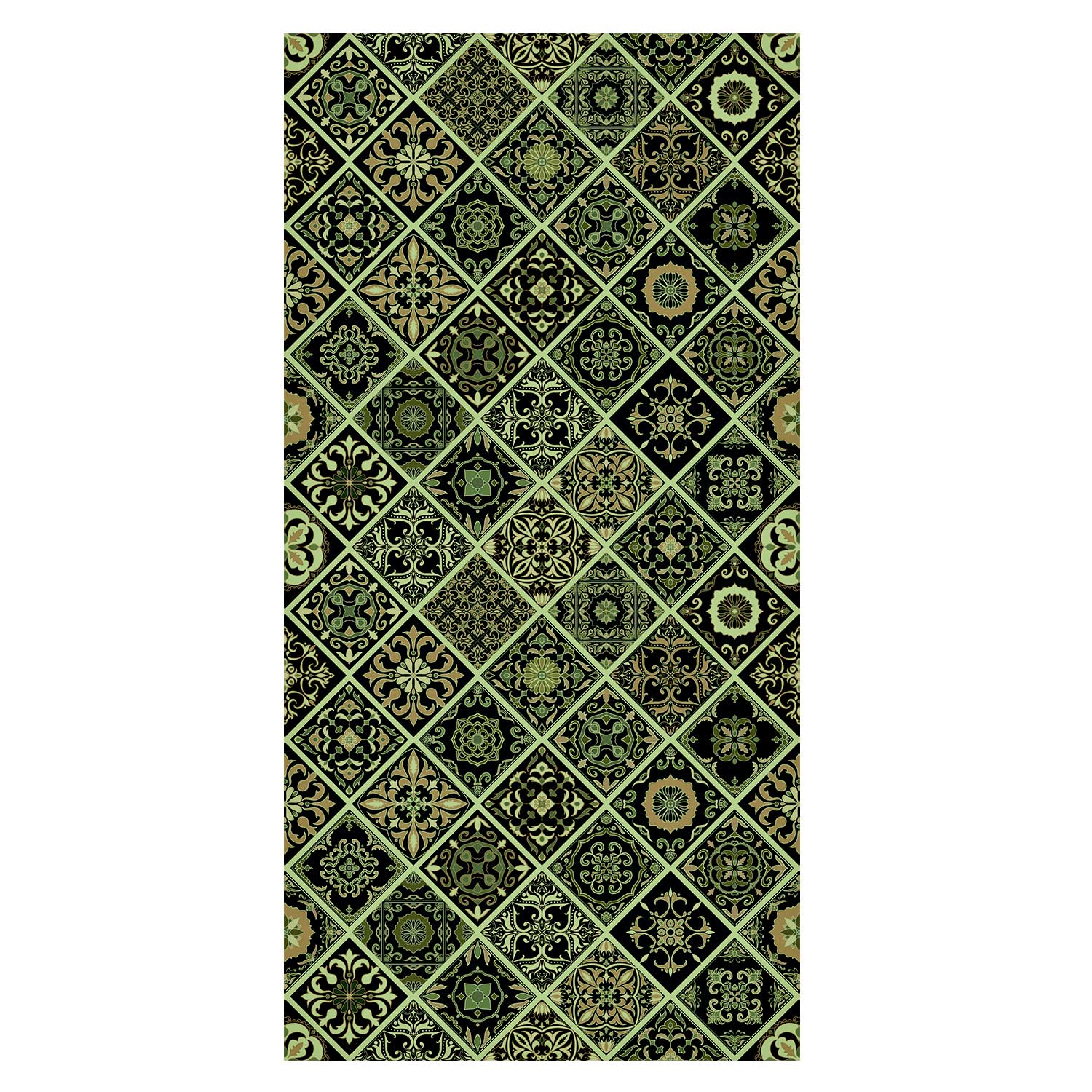 Olive Mosaic Abstract Pattern Wallpaper