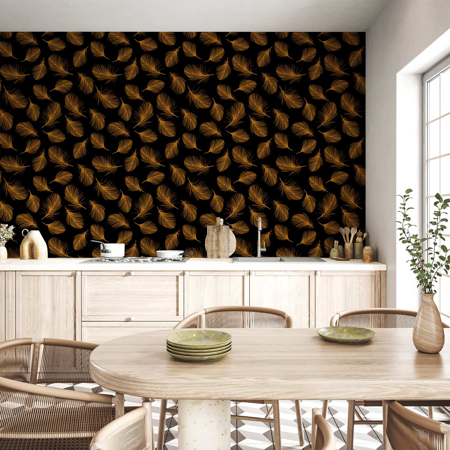 Golden Scatter Pattern Wallpaper