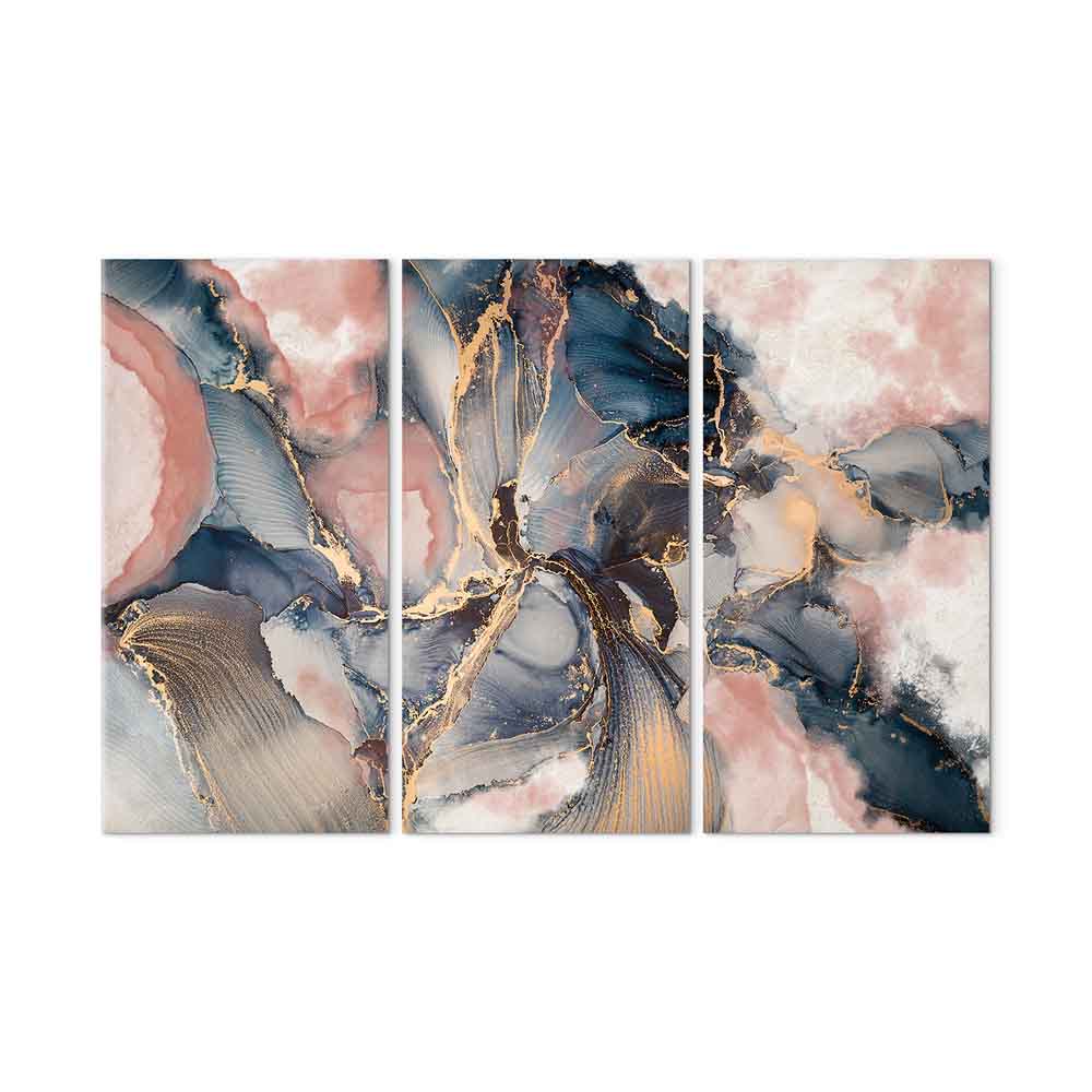 Abstract Multicolor Triptych Canvas Print