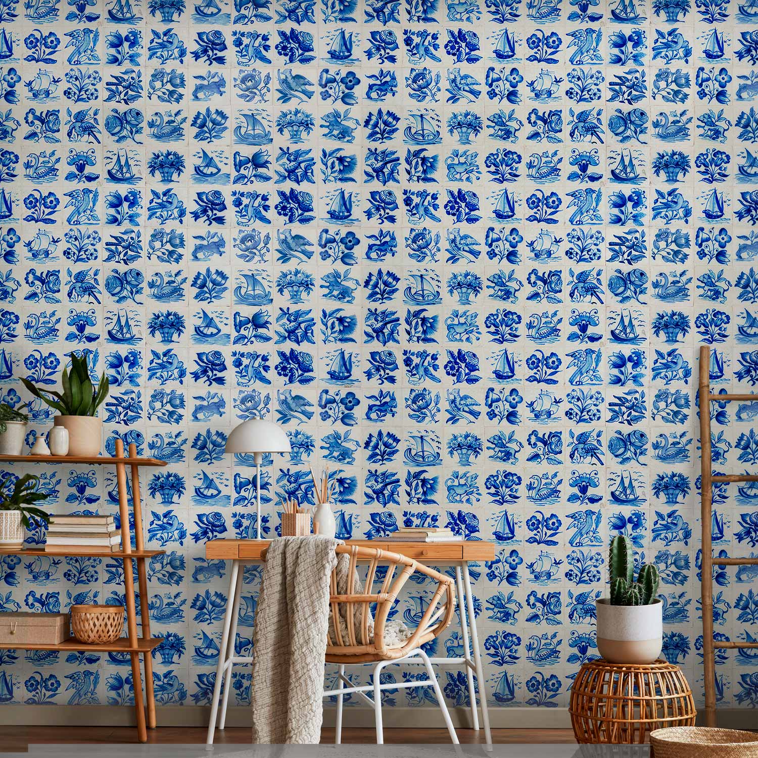 Portuguese Azulejos Tile Pattern Traditional Wall Mural