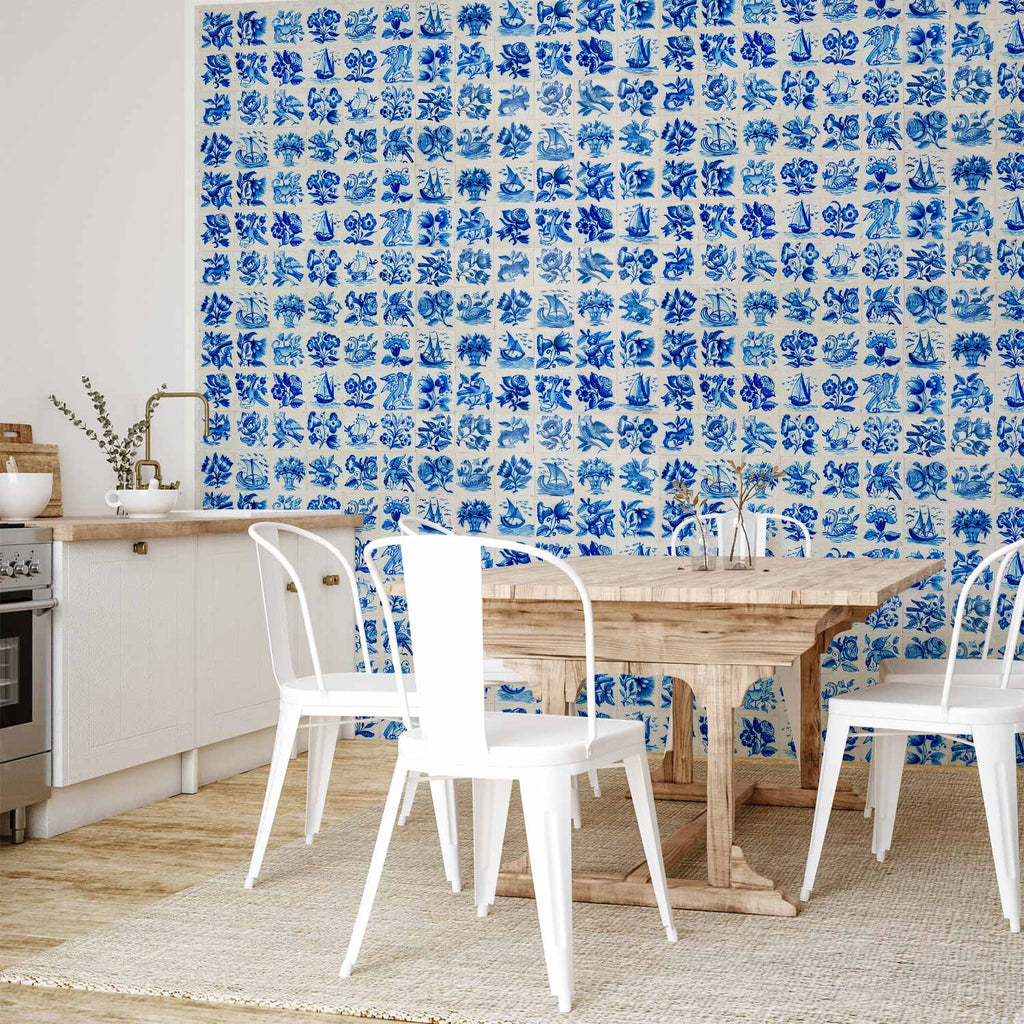 Portuguese Azulejos Tile Pattern Traditional Wall Mural