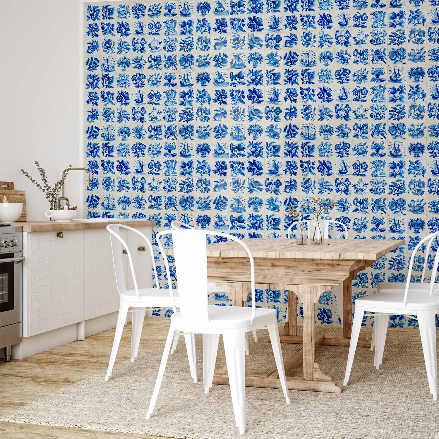 Portuguese Azulejos Tile Pattern Traditional Wall Mural