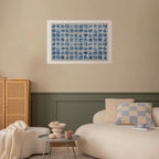 Portuguese Azulejos Tile Pattern Blue Poster