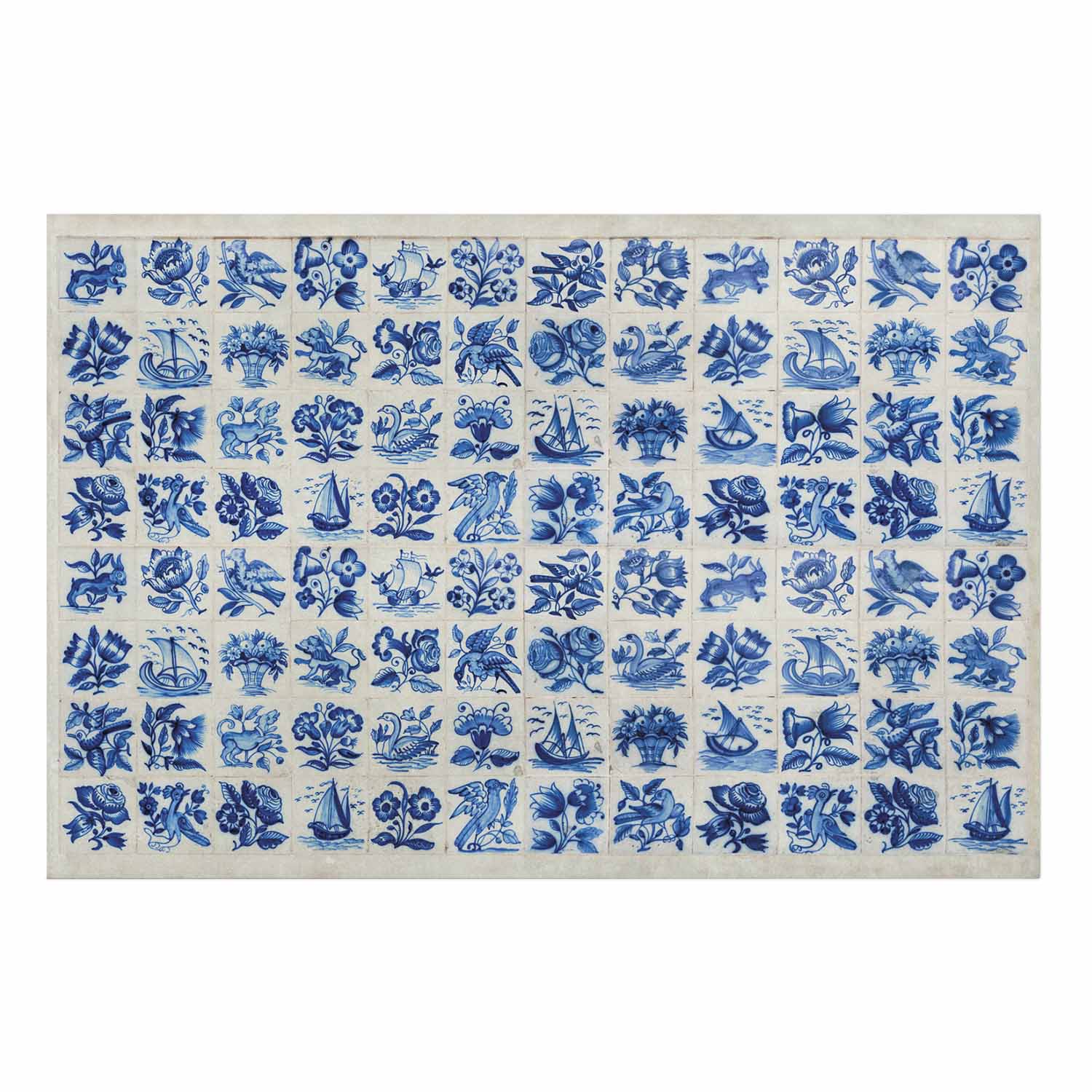Portuguese Azulejos Tile Pattern Blue Poster