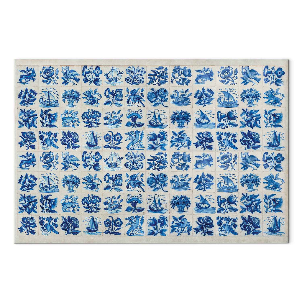 Portuguese Azulejos Tile Pattern Traditional Canvas Print