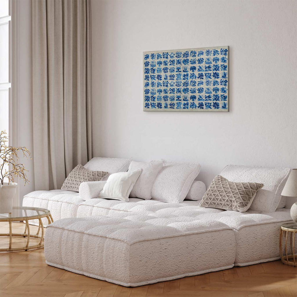 Portuguese Azulejos Tile Pattern Traditional Canvas Print