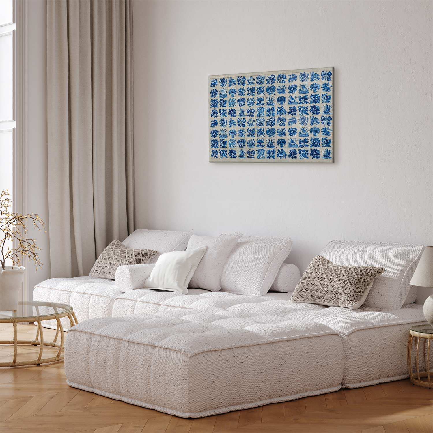 Portuguese Azulejos Tile Pattern Traditional Canvas Print