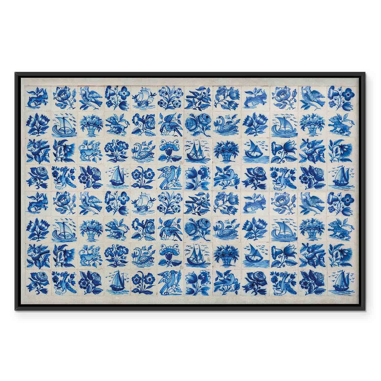 Portuguese Azulejos Tile Pattern Traditional Canvas Print