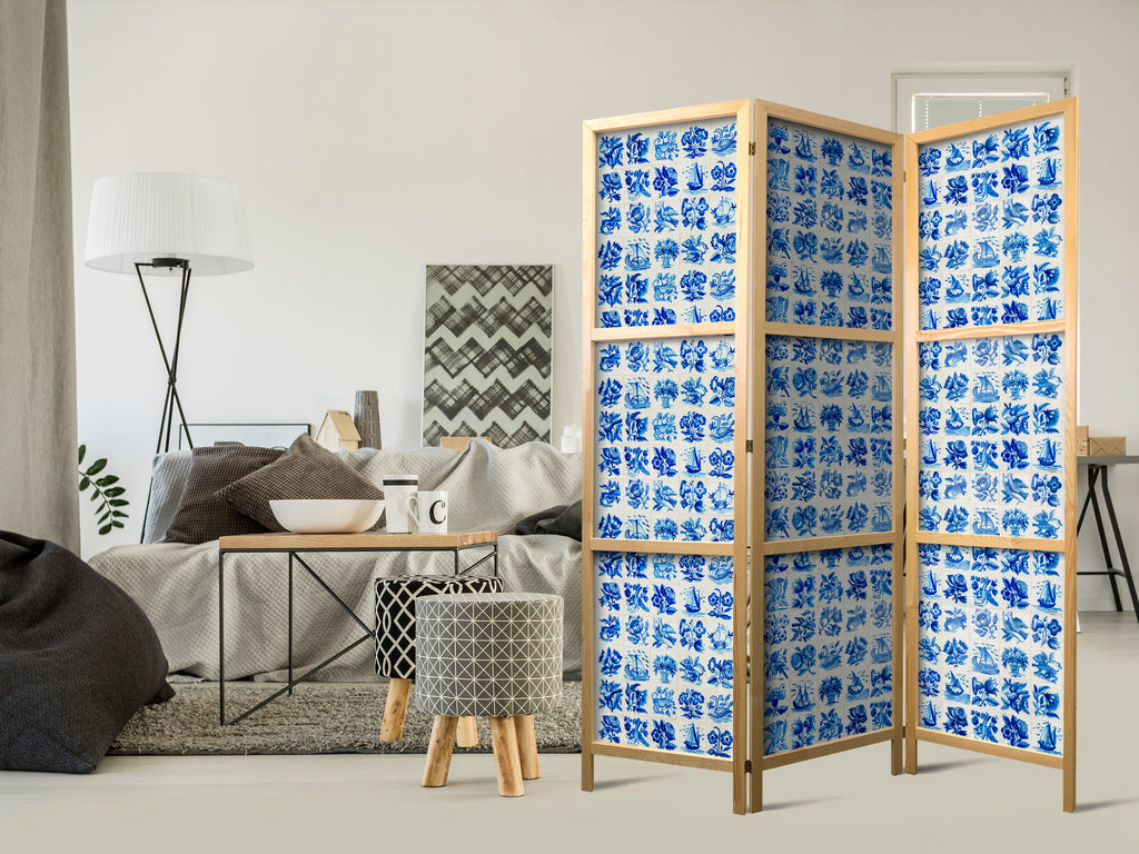 Japanese Room Divider with Ceramic Tiles Azulejos
