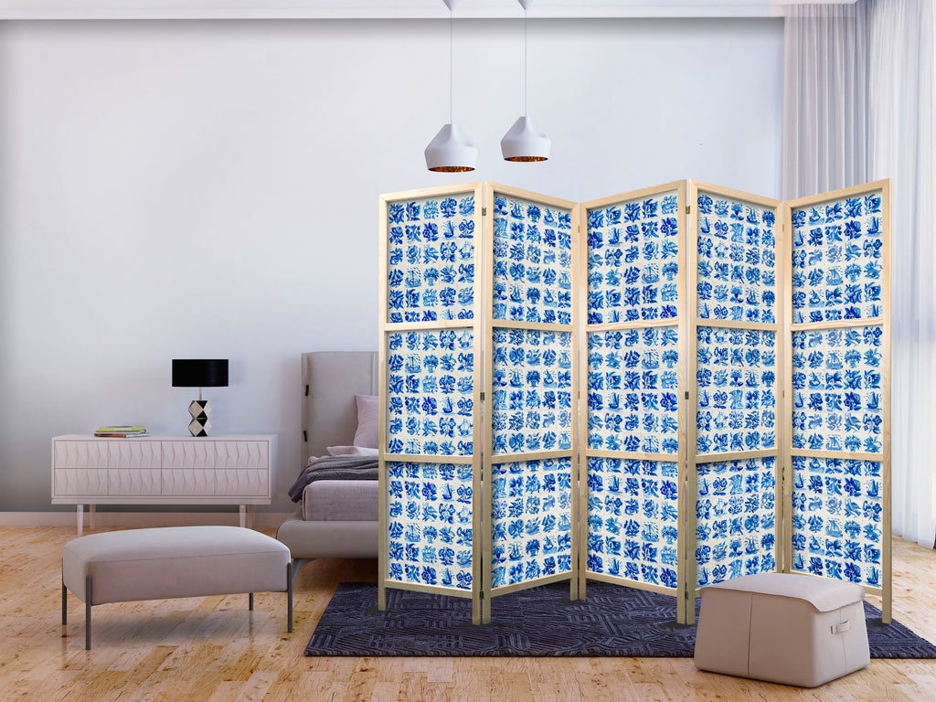 Japanese Room Divider - Abstract 5-Panel