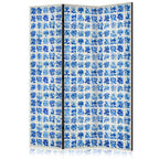 Elegant Room Divider with Ceramic Tiles in Portuguese Blue Azulejos