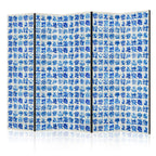 Room Divider with Ceramic Tiles in Traditional Portuguese Blue Azulejos