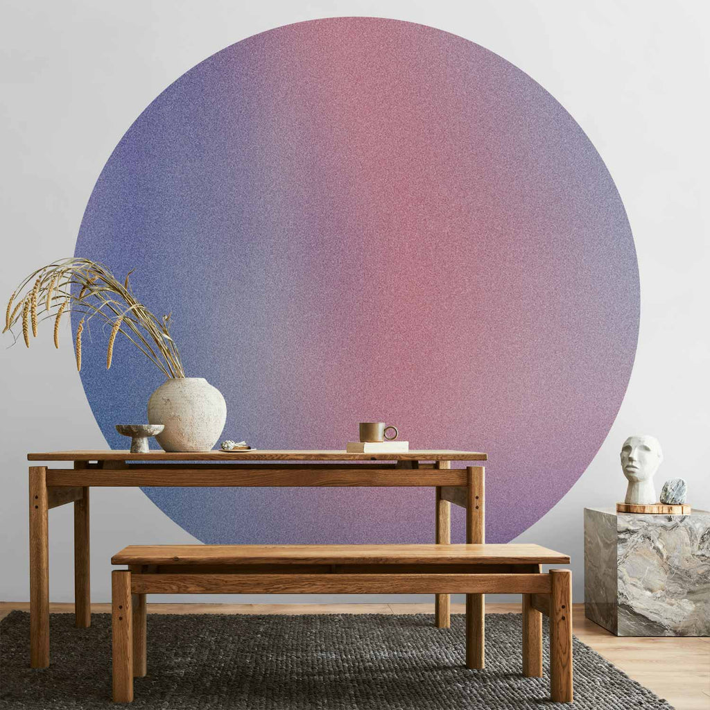 Rainbow Gradient Mist Abstract Round Wall Mural