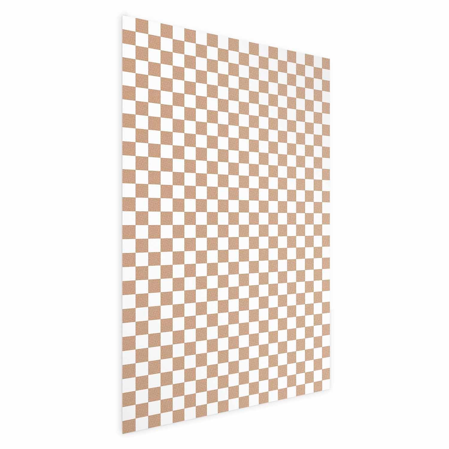 Neutral Brown Geometric Chessboard Pattern Poster