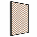 Canvas Print Checkerboard Pattern Brown-White Grid