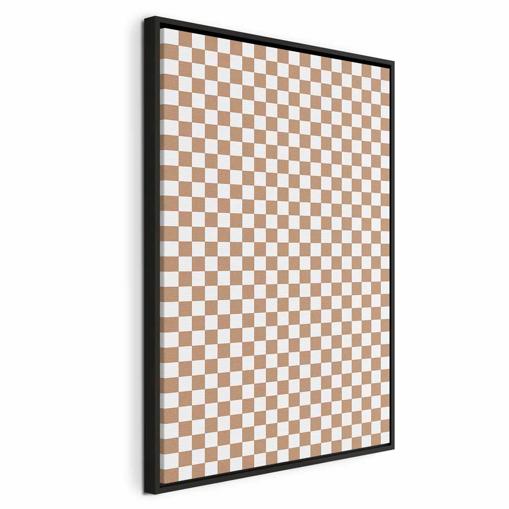 Canvas Print Checkerboard Pattern Brown-White Grid