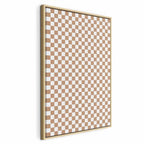 Canvas Print Checkerboard Pattern Brown-White Grid