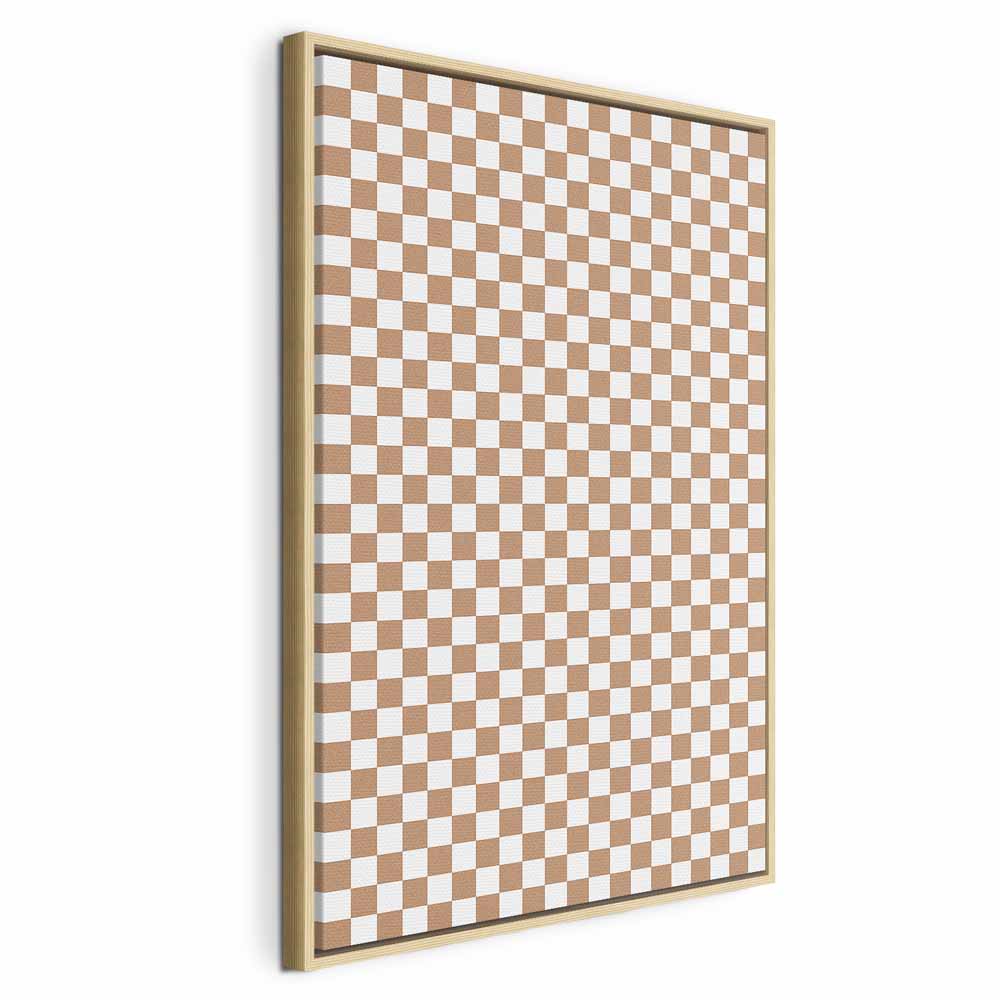 Canvas Print Checkerboard Pattern Brown-White Grid