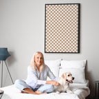 Canvas Print Checkerboard Pattern Brown-White Grid