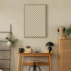 Canvas Print Checkerboard Pattern Brown-White Grid