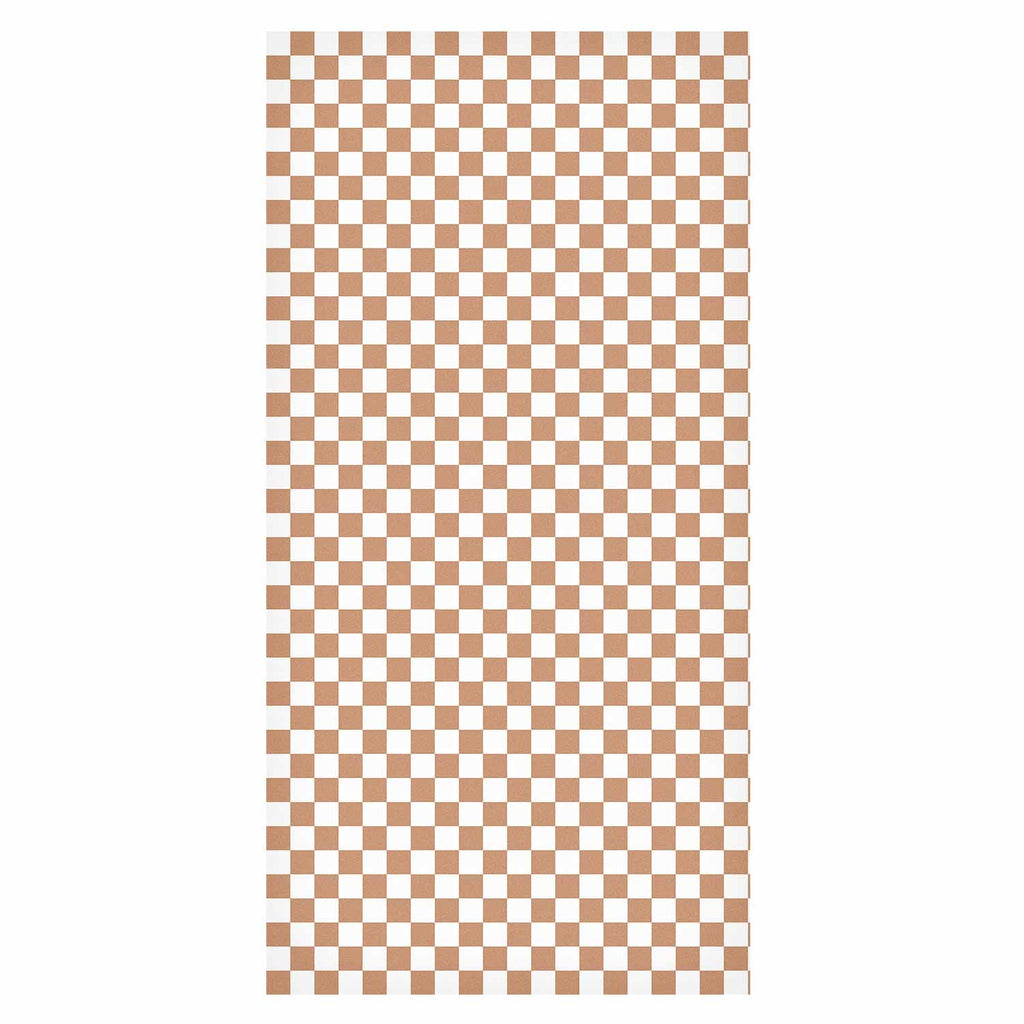 Brown White Checkerboard Grid Wallpaper
