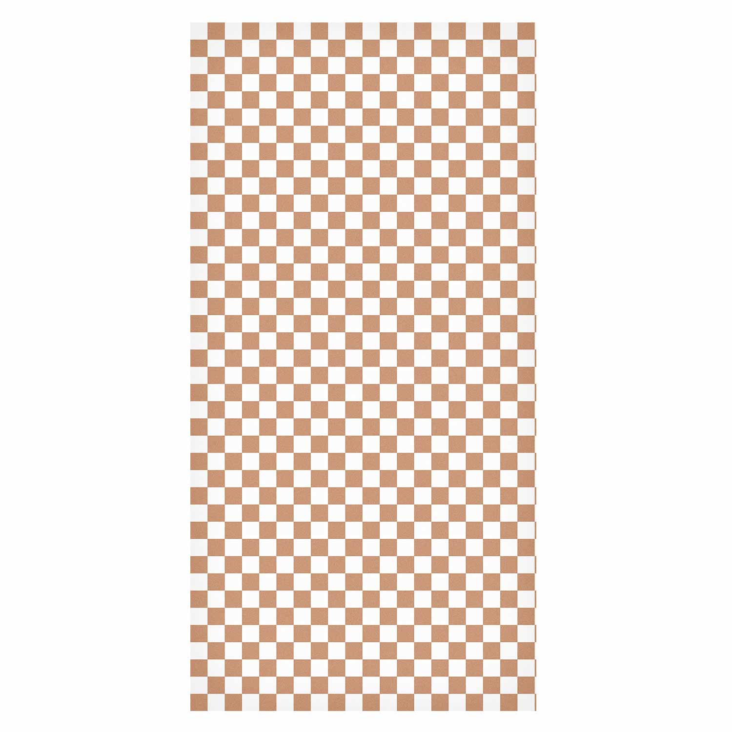 Brown White Checkerboard Grid Wallpaper