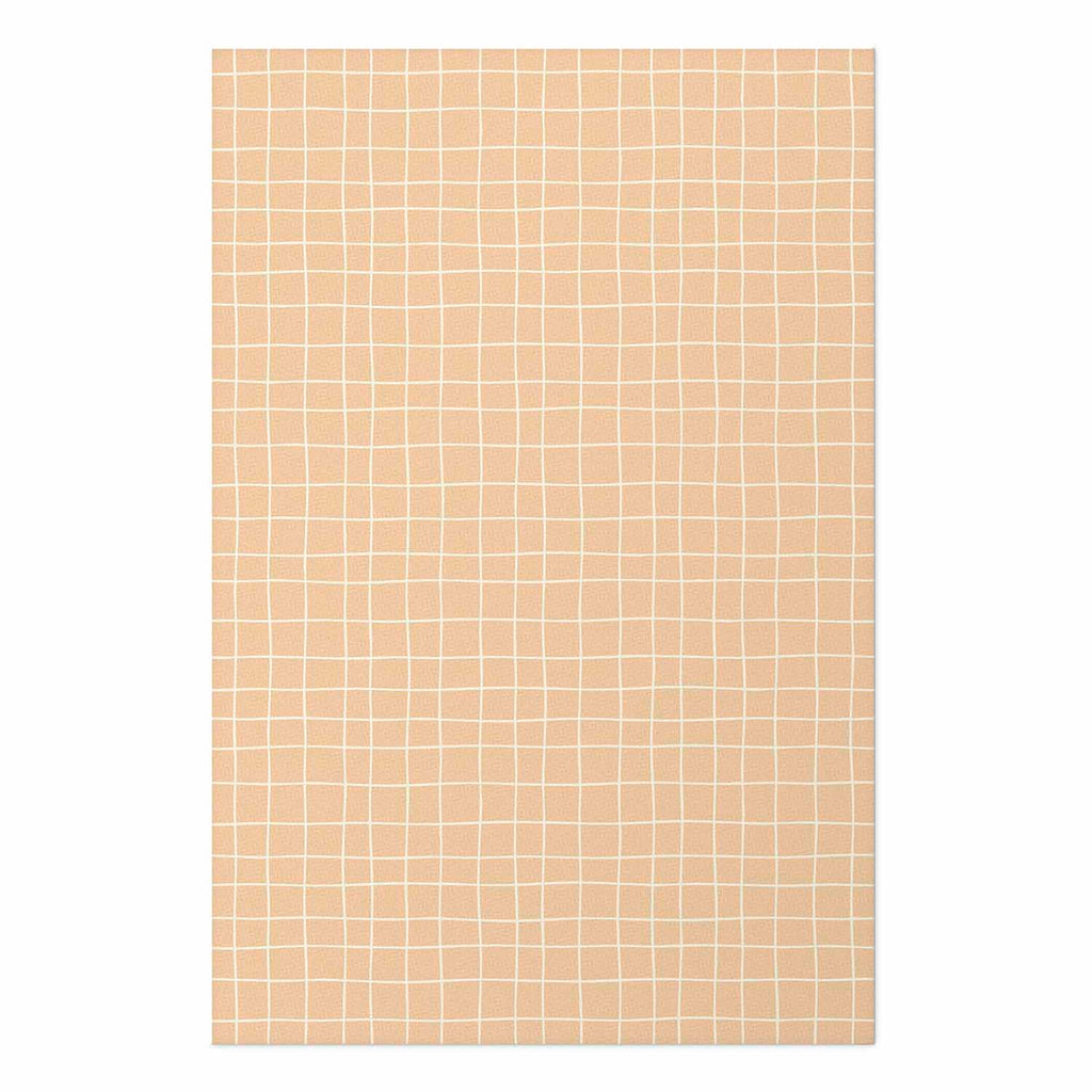 Orange Wavy Grid Abstract Geometric Poster