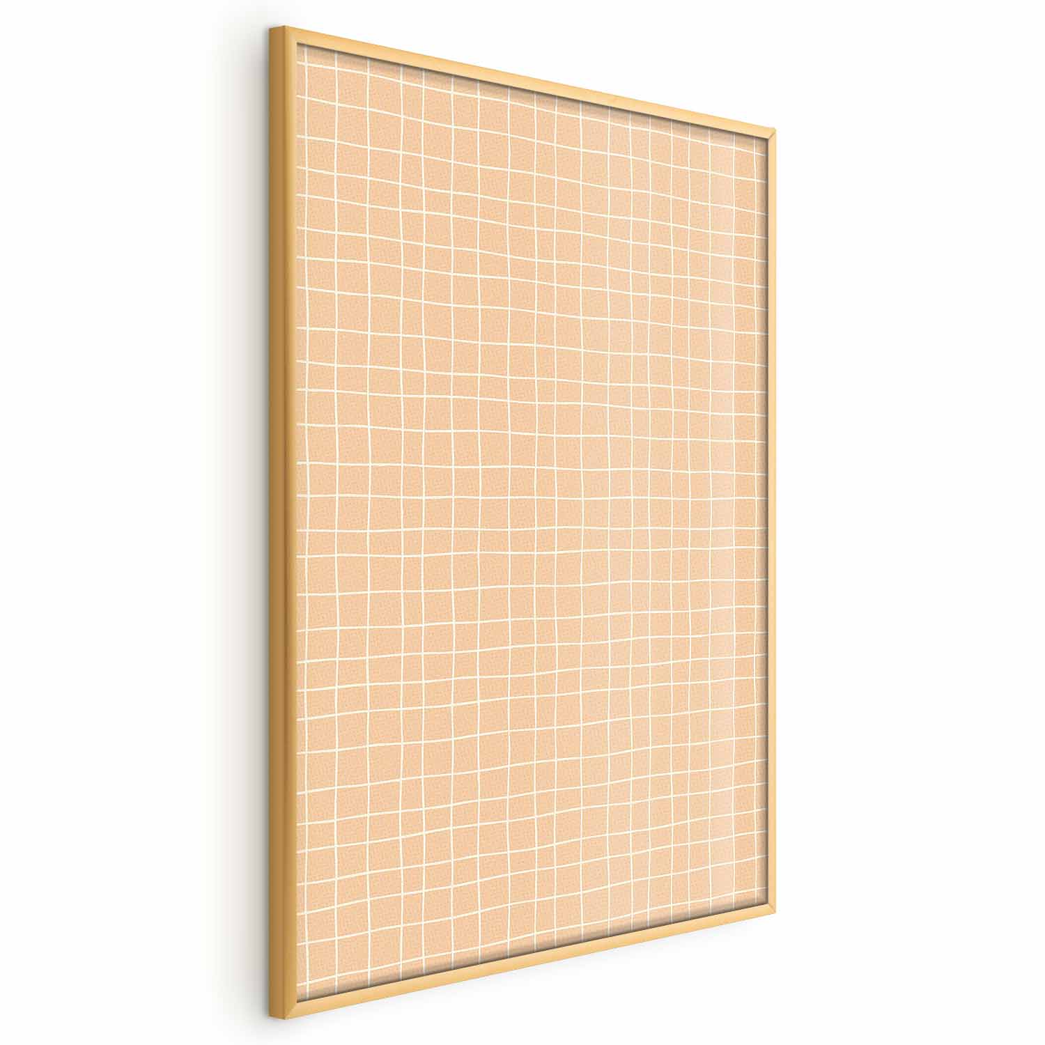 Orange Wavy Grid Abstract Geometric Poster