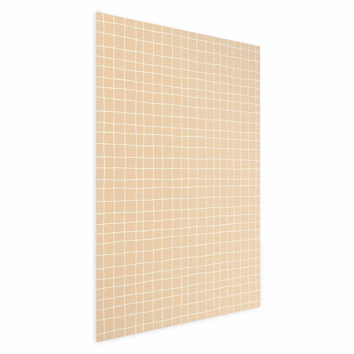 Orange Wavy Grid Abstract Geometric Poster