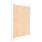 Orange Wavy Grid Abstract Geometric Poster