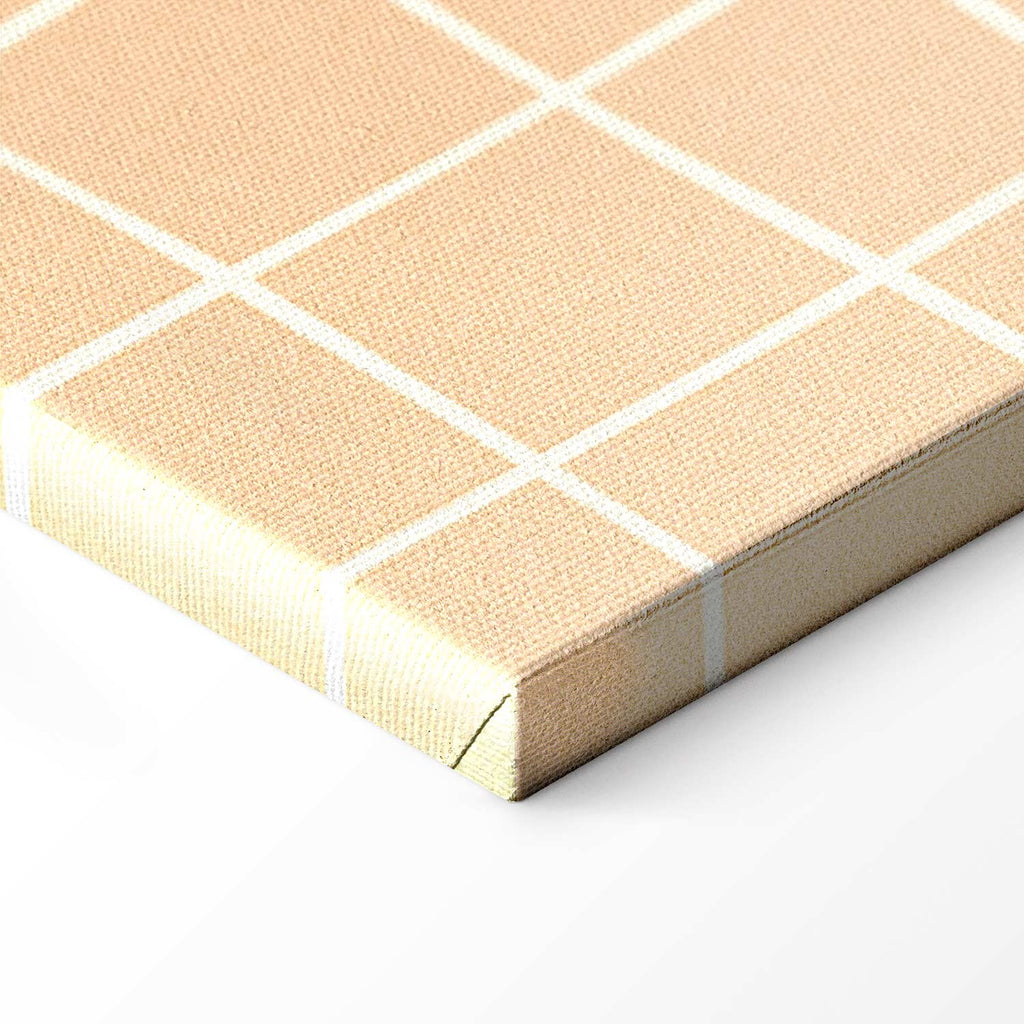 Abstract Waving Lines Cream Grid Canvas Print