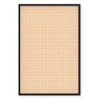 Abstract Waving Lines Cream Grid Canvas Print