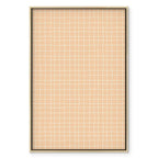 Abstract Waving Lines Cream Grid Canvas Print