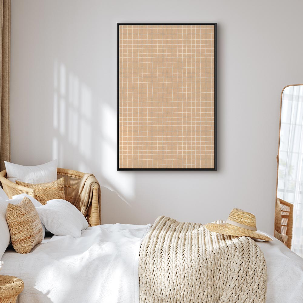 Canvas Print - Waving Lines in Creamy Grid