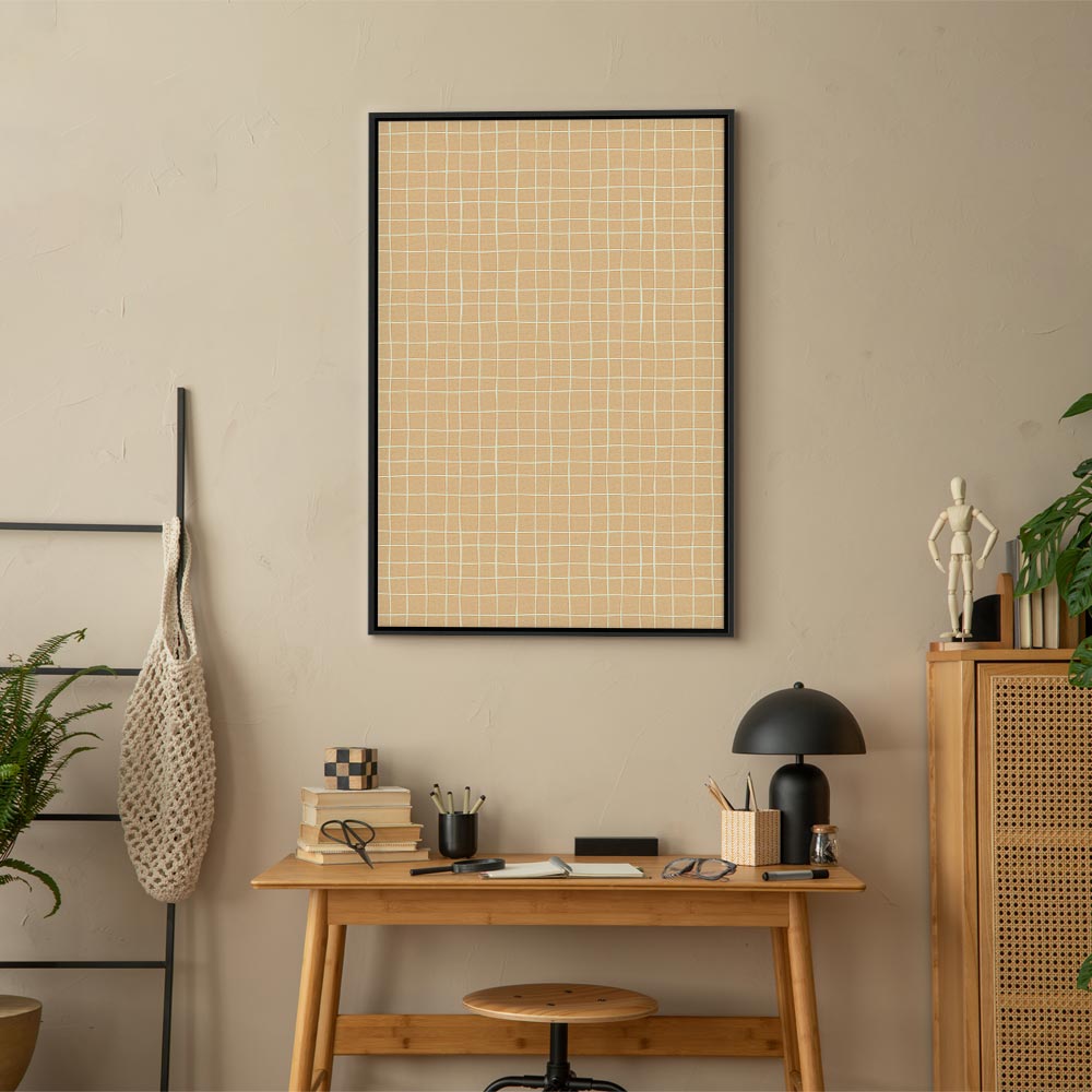 Canvas Print - Waving Lines in Creamy Grid