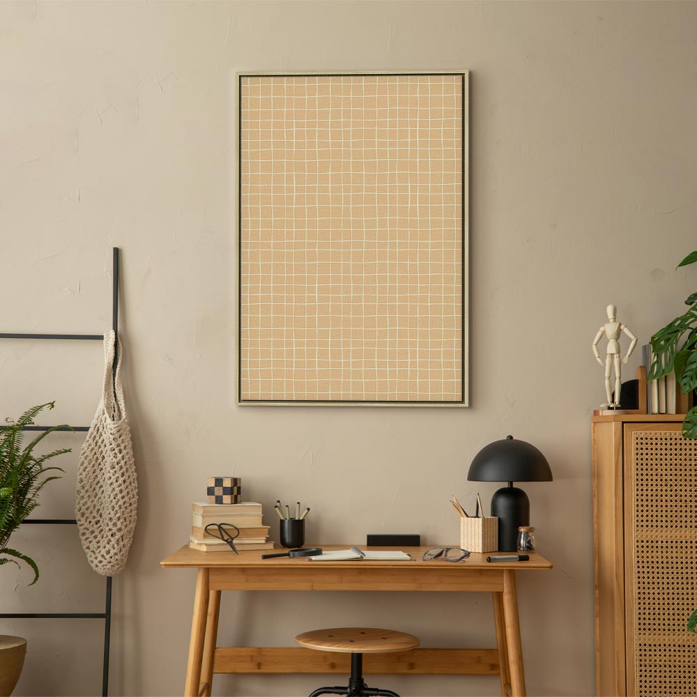 Canvas Print - Waving Lines in Creamy Grid