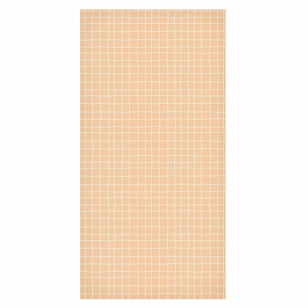 Waving Lines Cream Grid Abstract Wallpaper