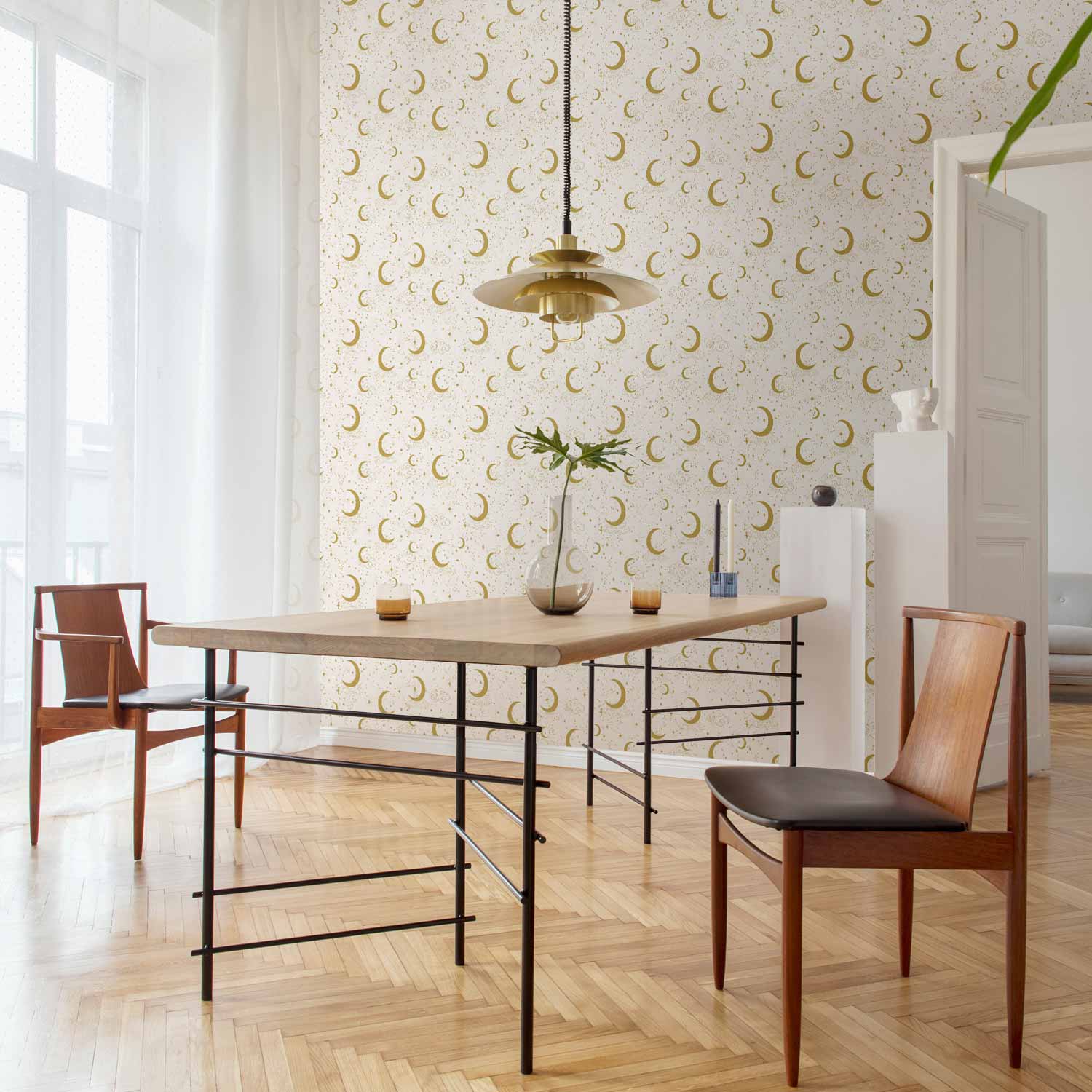 Moon and Cloud Warm Tone Wallpaper